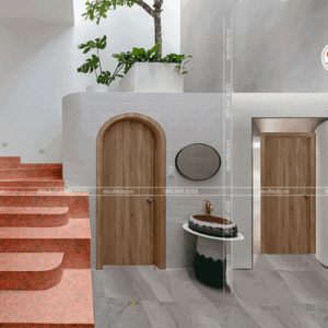 Đá Granite Đỏ Trung Mịn Ốp Cầu Thang